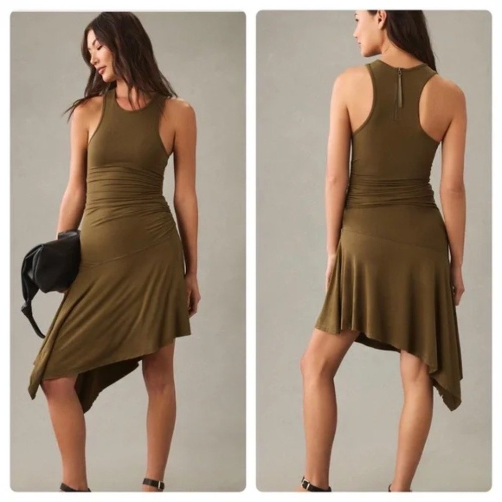 Daily Practice by Anthropologie Sleeveless Side-Ruched Dress NWT